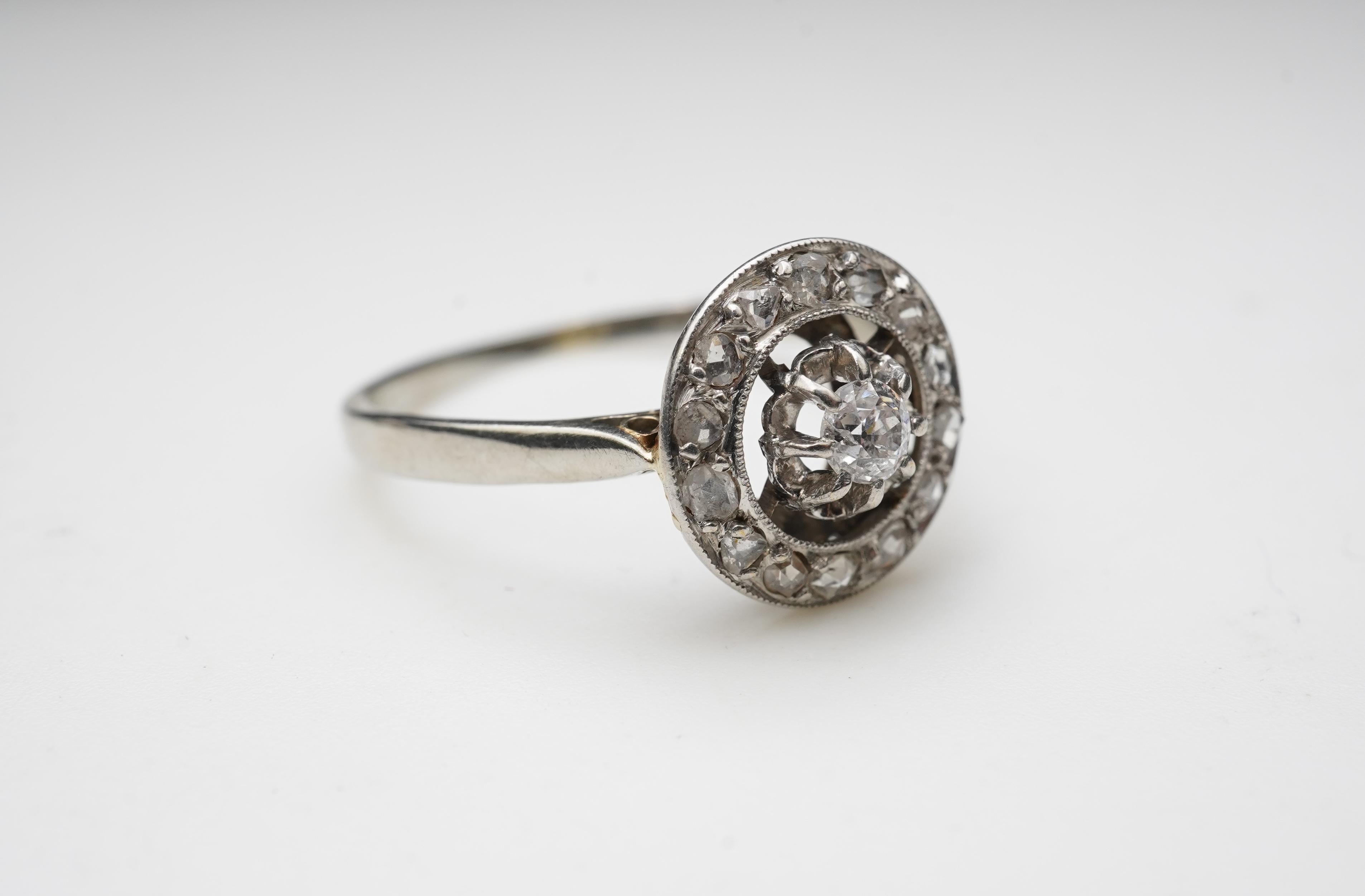 A collection of jewels including a diamond ring, late 19th/early 20th century